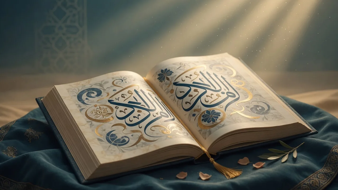 Open Quran representing Surah Al-Waqiah benefits and authentic Islamic teachings